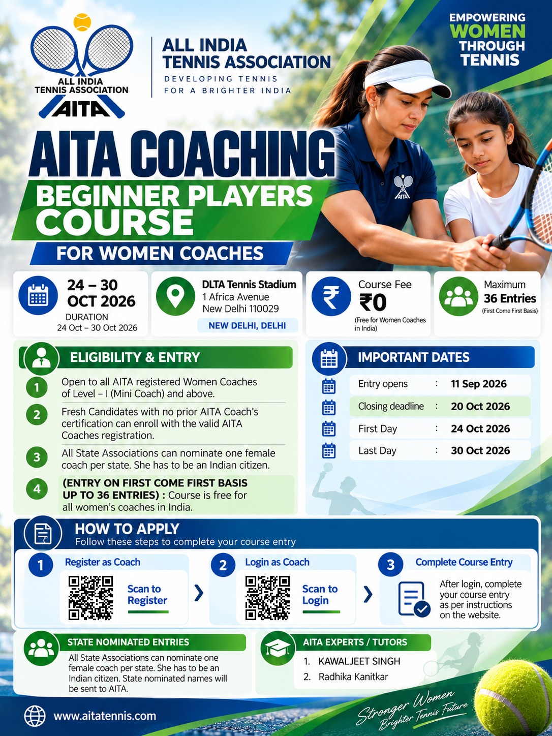AITA Beginner Coaches Course - Delhi