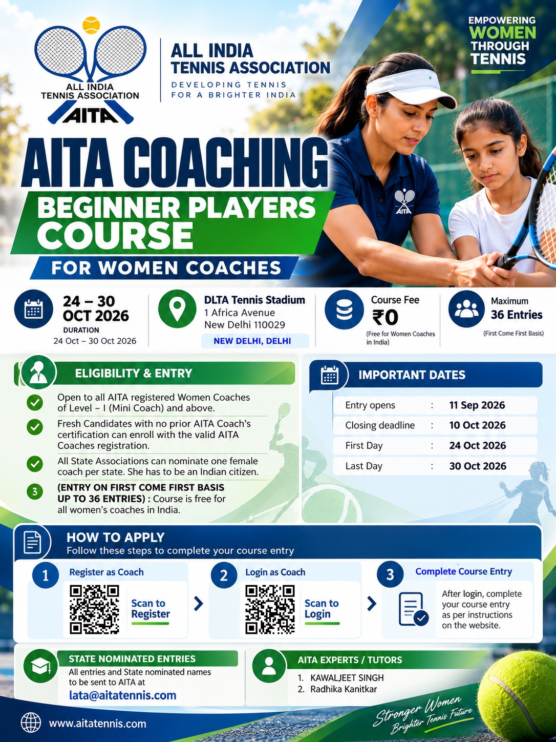 AITA Beginner Coaches Course - Delhi