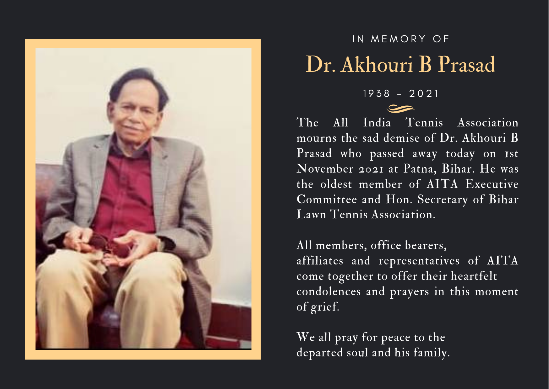 Obituary – Dr Akhouri B Prasad