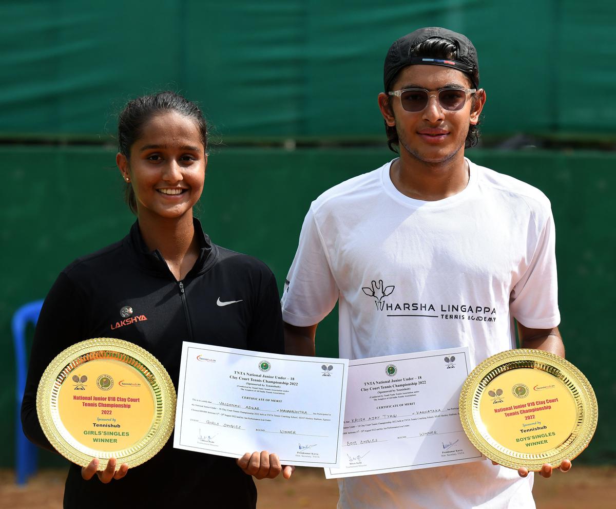 National U-18 Clay Court Tennis C’ship: Kriish Tyagi, Vaishnavi Adkar defeat top seeds to win singles titles