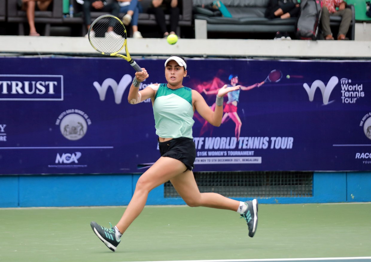 Akanksha enters quarterfinals in style at the ITF W15 Bengaluru